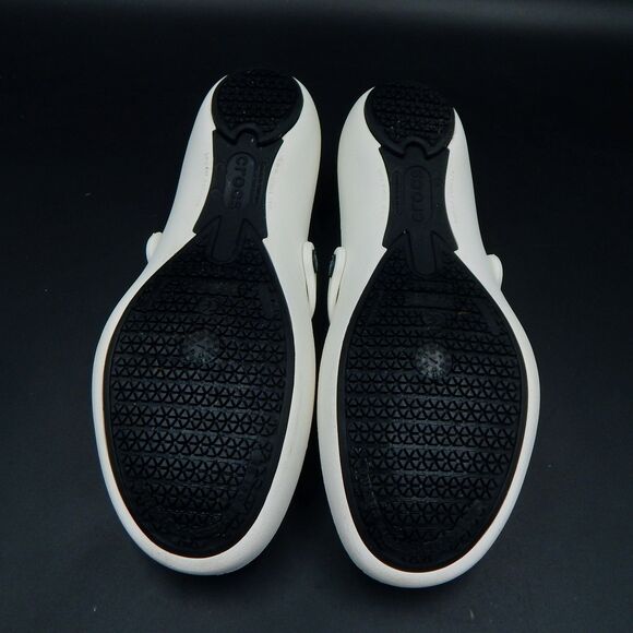 Crocs Alice White Mary Jane Women 8 Work Shoe Slip On Flats - Picture 11 of 12